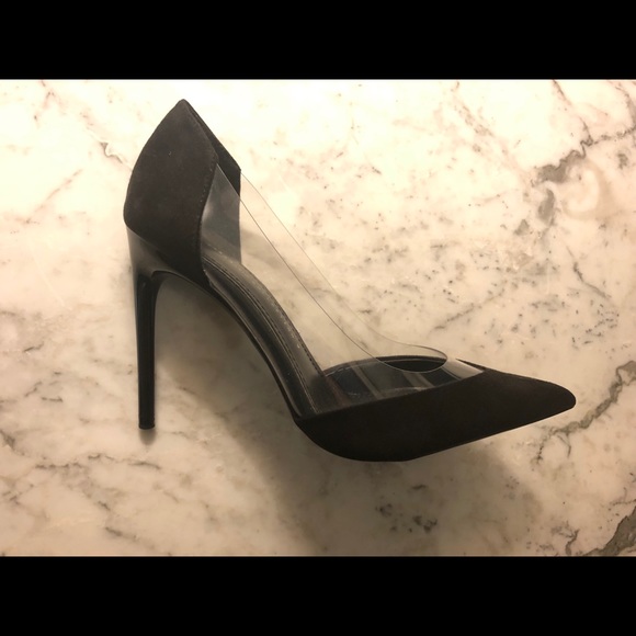 zara black clear heels